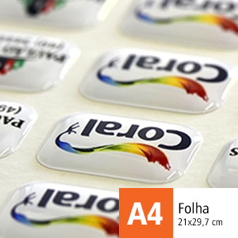 Cartela de Adesivo para Chaveiros Resina PU A4