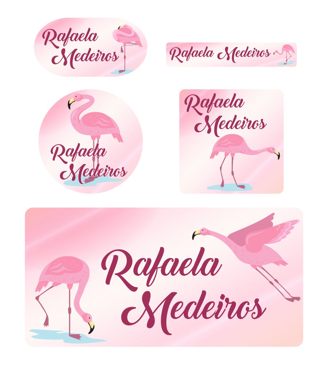 Kit Etiqueta Tema Flamingo