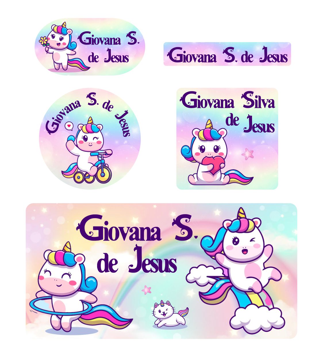 Kit Etiqueta Tema Unicornio 2