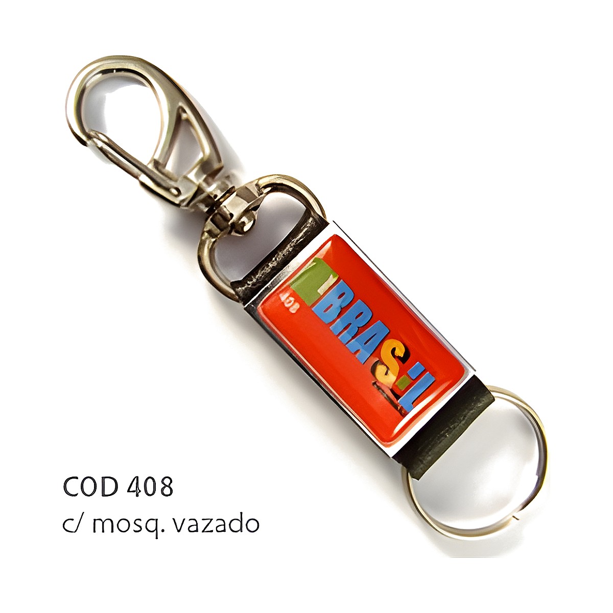 Chaveiro de Couro Sintético com a sua logo – Cód. 408