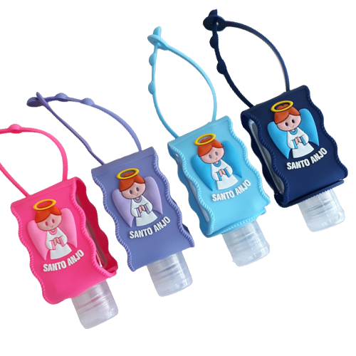 Chaveiro Porta Álcool em Gel Santo Anjo