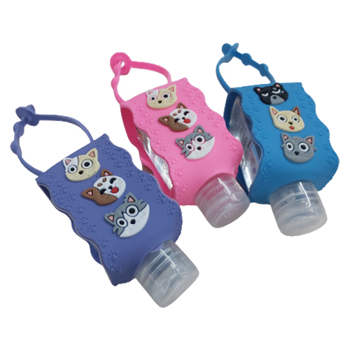 Chaveiro Porta Álcool em Gel Gatinhos