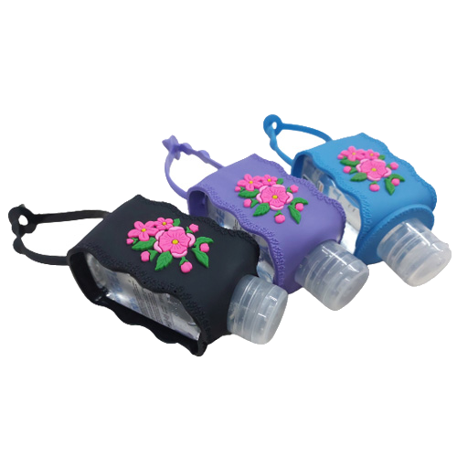 Chaveiro Porta Álcool em Gel Flores